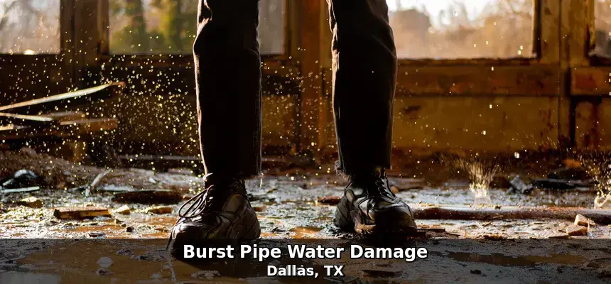 Burst pipe water damage in Dallas, TX by Example City Pros