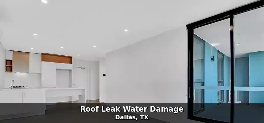 Roof leak water damage in Dallas, TX by Example City Pros